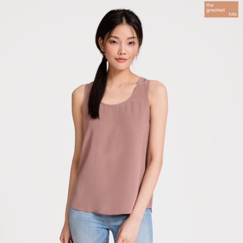 Grana silk tank in blush
